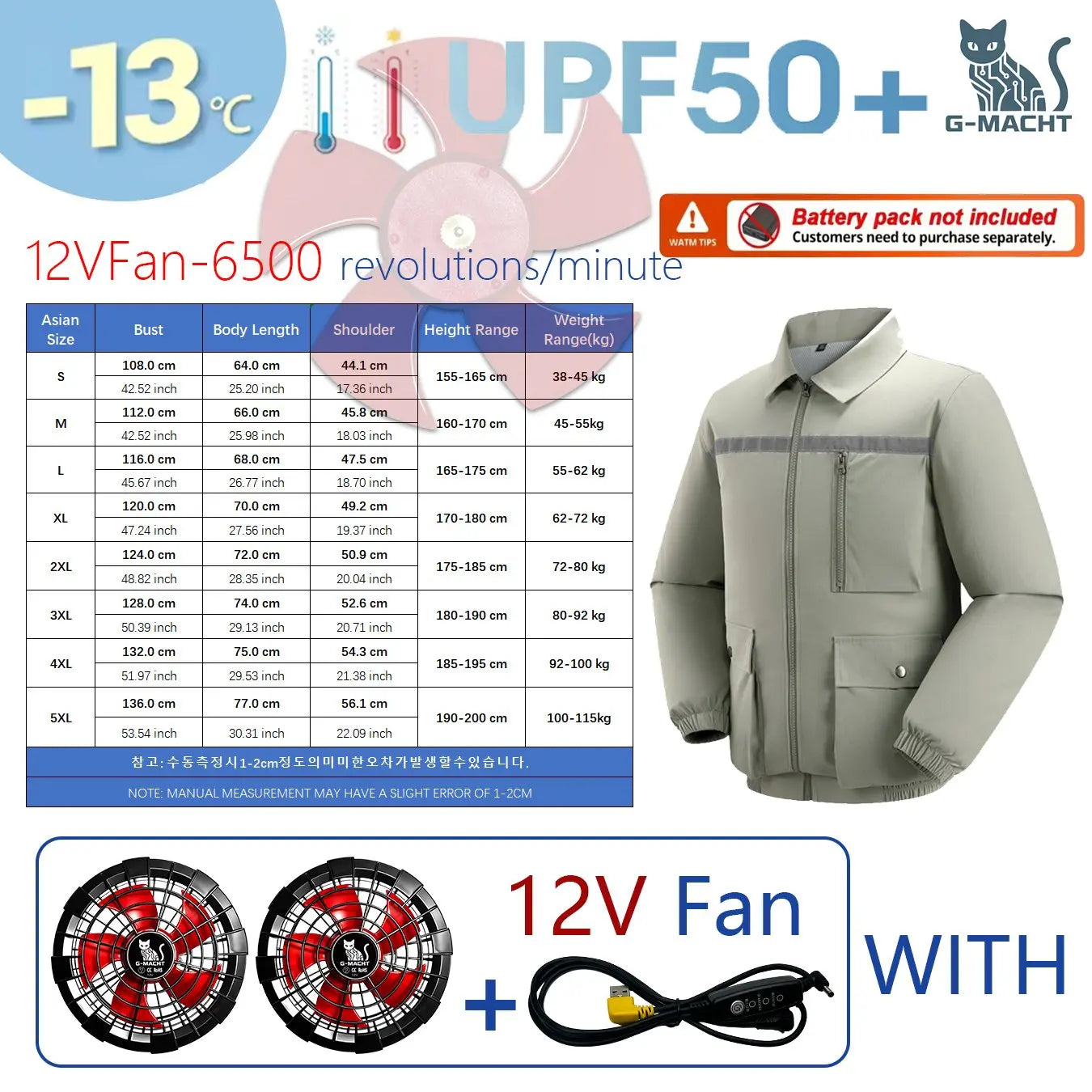 G-MACHT 4-Fan Cooling Jacket — Ultralight Air Conditioning Wear