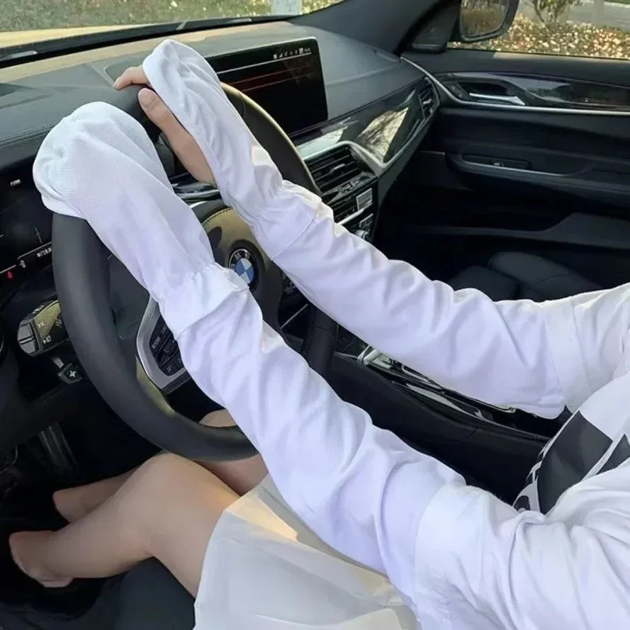 UV Protection Arm Sleeves — Cooling Ice Silk for Sun Protection