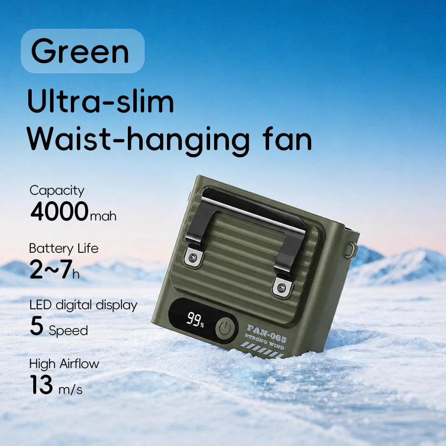 Kinscoter Waist Fan — 4000mAh Portable Bladeless Cooling Fan