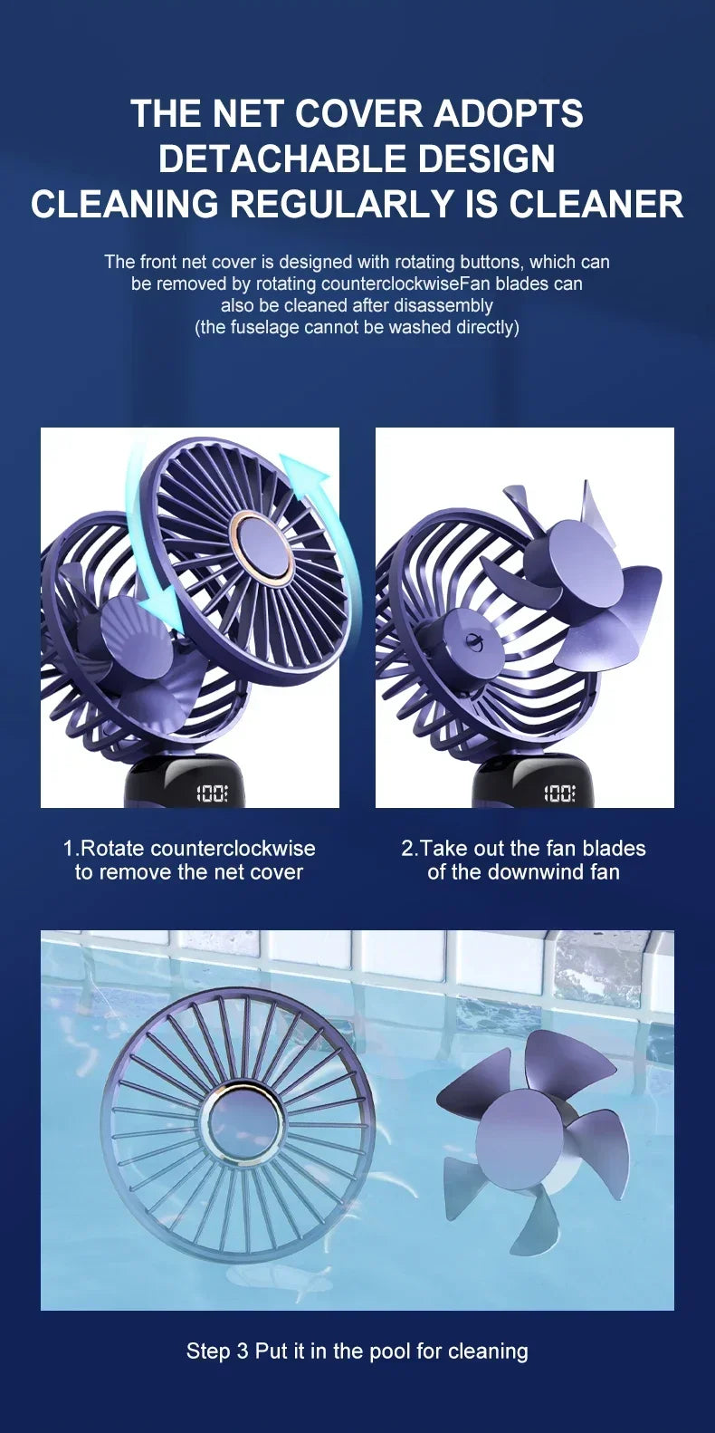 OIMG 5-Speed Neck Fan with LED Display & Phone Stand