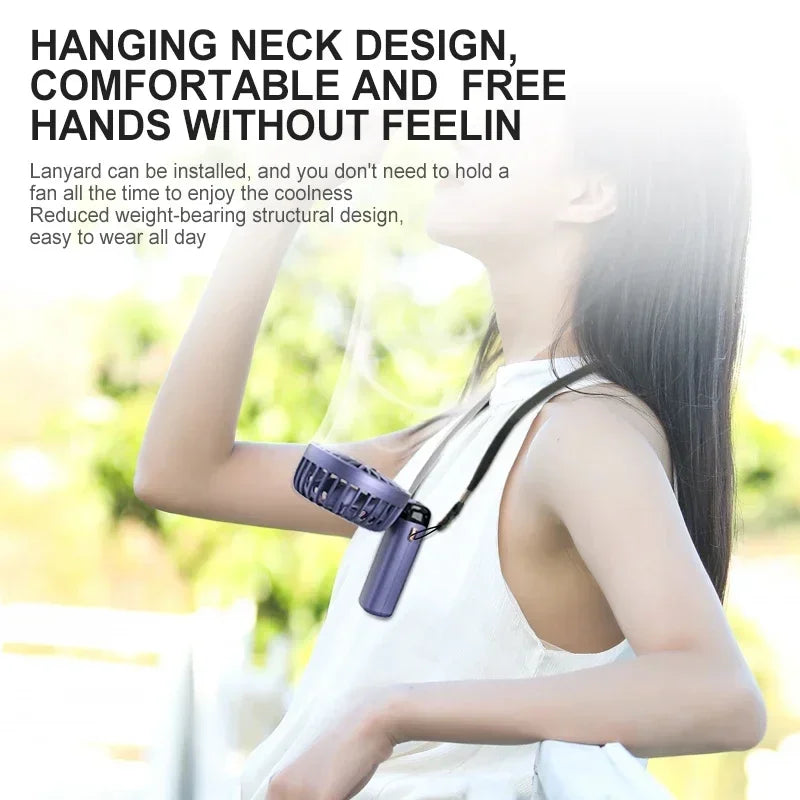 OIMG 5-Speed Neck Fan with LED Display & Phone Stand