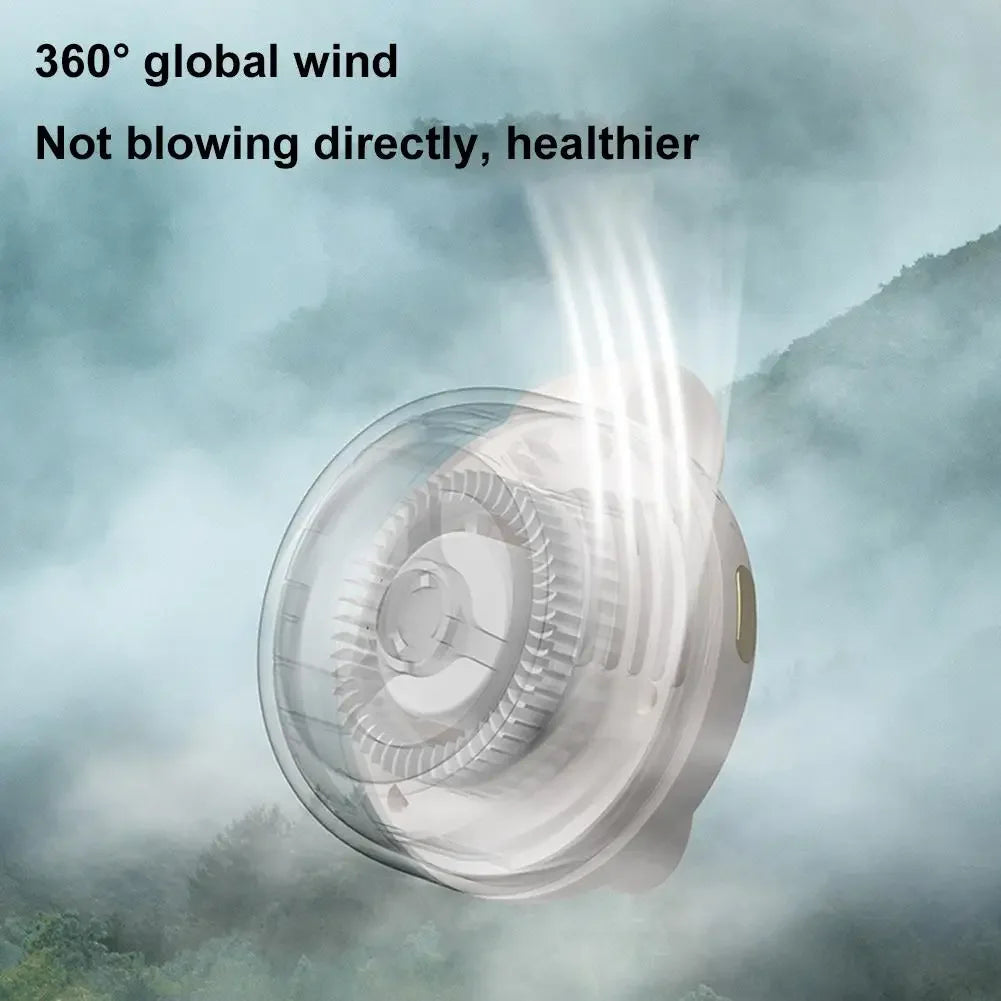 360° Silent Waist Fan — 60-Blade Bladeless Cooling