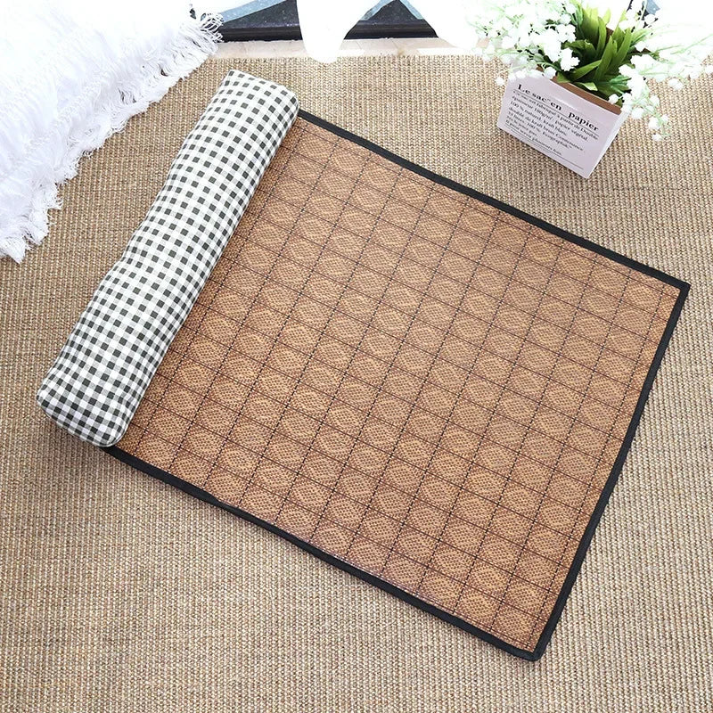 Natural Rattan Weave Cooling Mat for Cats & Dogs