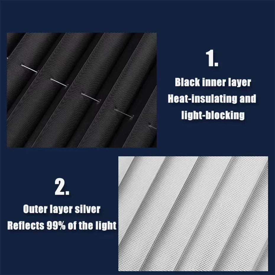 CORNING Retractable Windshield Sunshade — 99% UV Protection