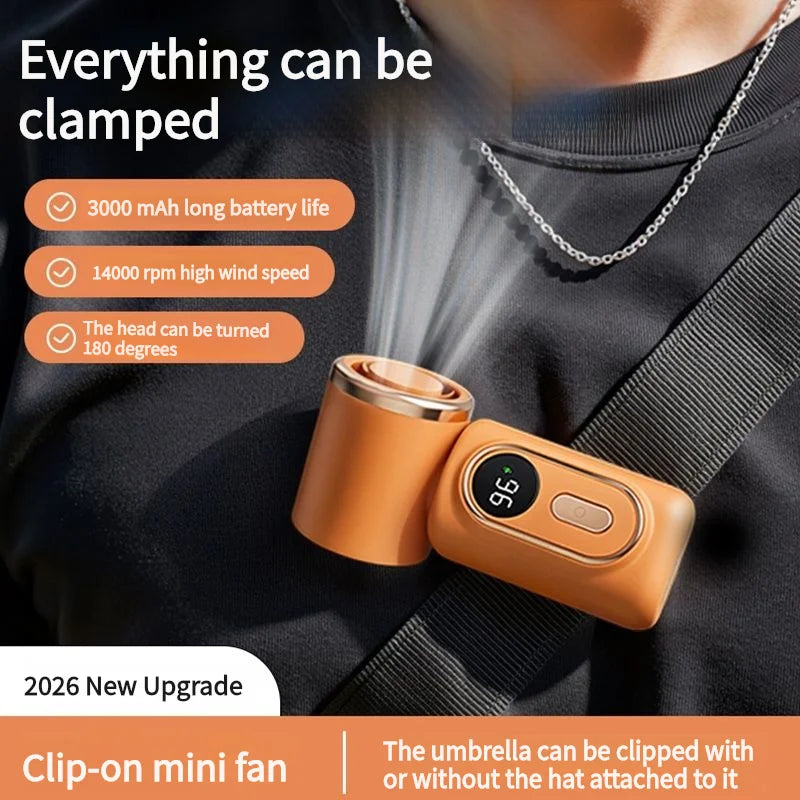 Portable Mini Clip Fan — Handheld & Umbrella-Mount Cooling