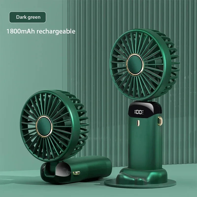 OIMG 5-Speed Neck Fan with LED Display & Phone Stand