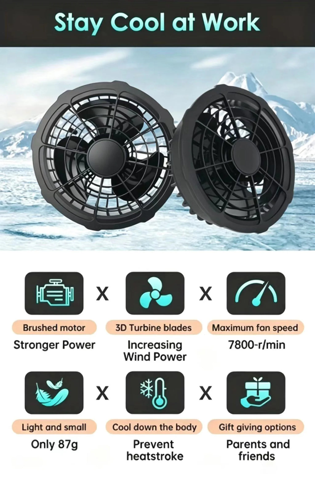 5V/12V Replacement Cooling Fan for Air Conditioning Vest