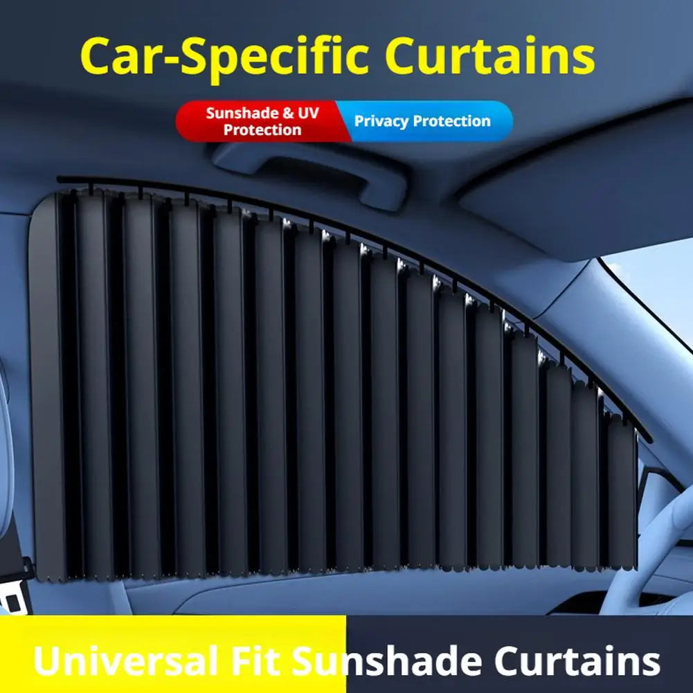 Automatic Telescopic Side Window Sunshade — Embedded Track System