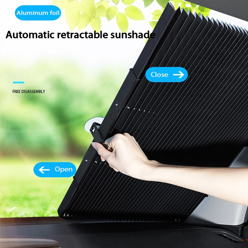 CORNING Retractable Windshield Sunshade — 99% UV Protection