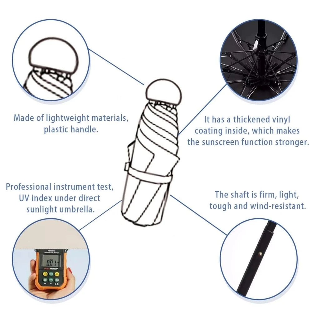 Anti-UV Mini Umbrella — Portable Sun & Rain Protection
