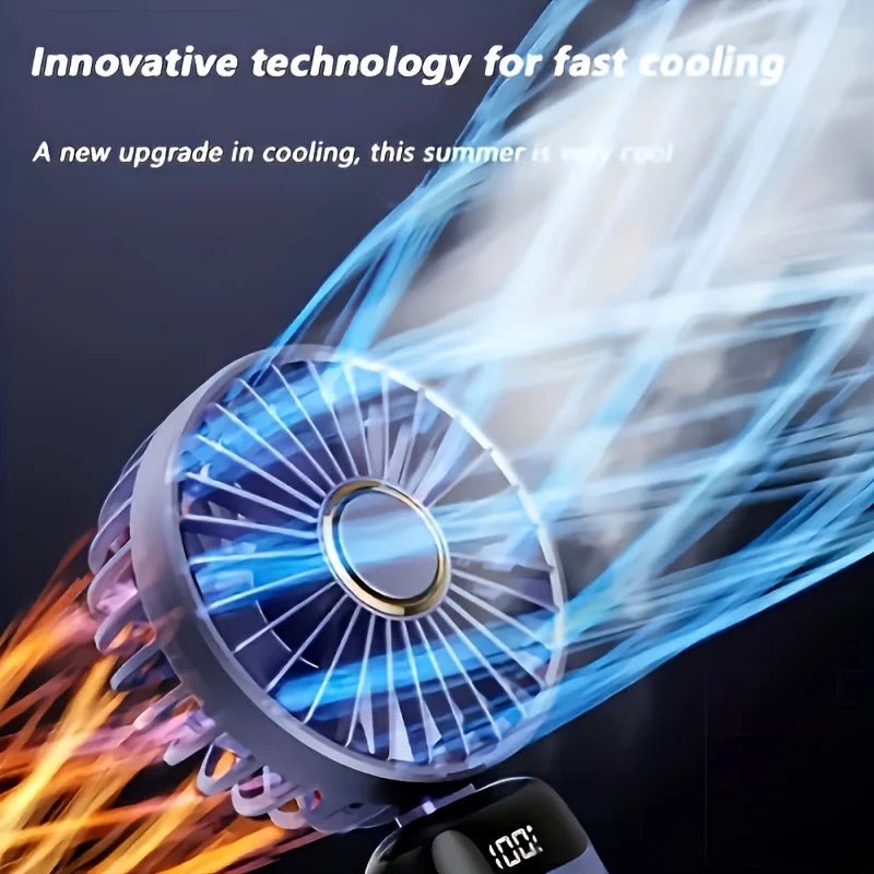 Portable Mini Fan — 6-Speed USB Rechargeable Handheld Fan