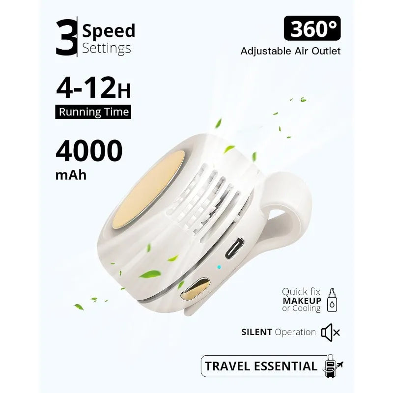 360° Silent Waist Fan — 60-Blade Bladeless Cooling