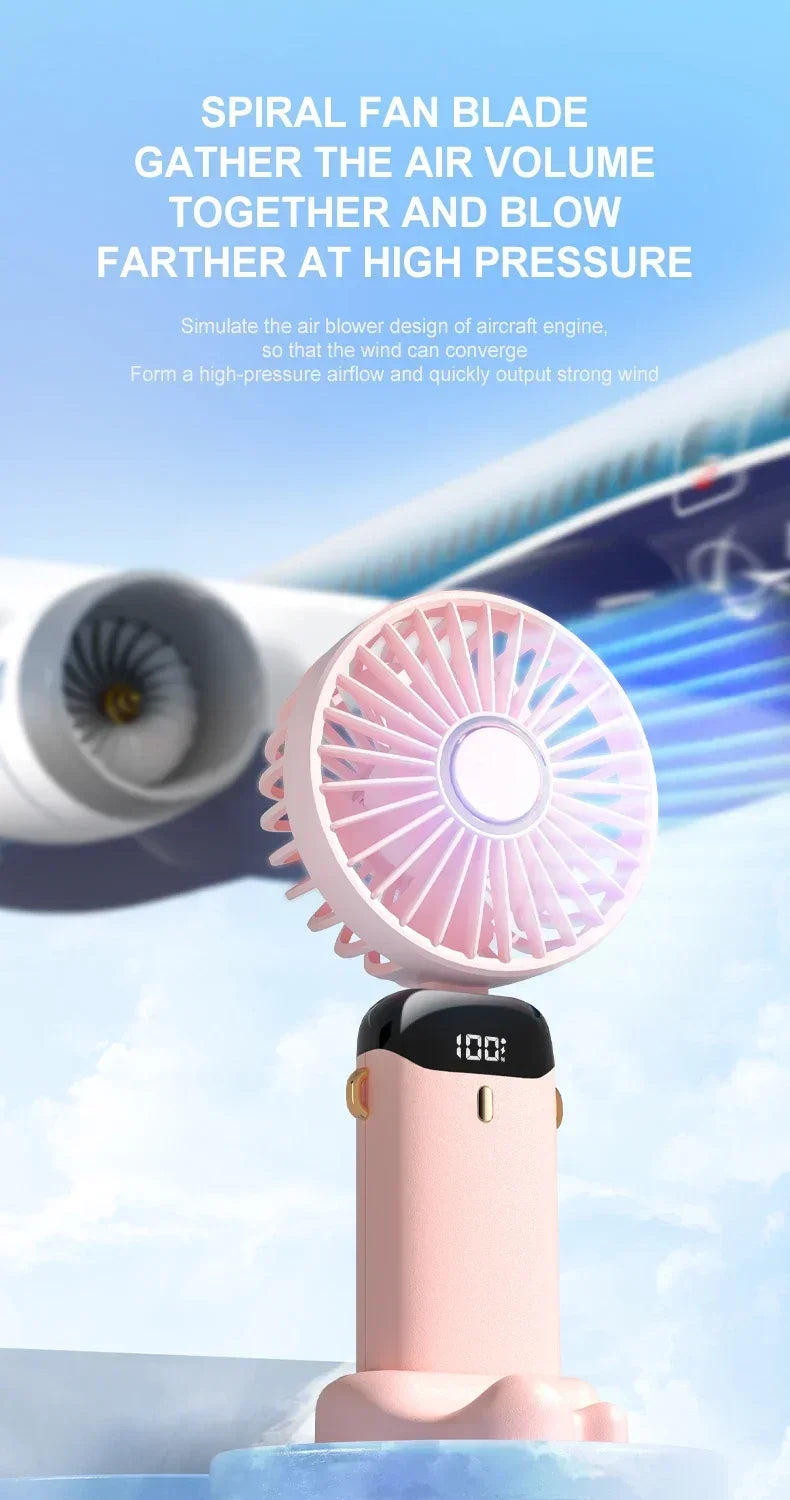 OIMG 5-Speed Neck Fan with LED Display & Phone Stand