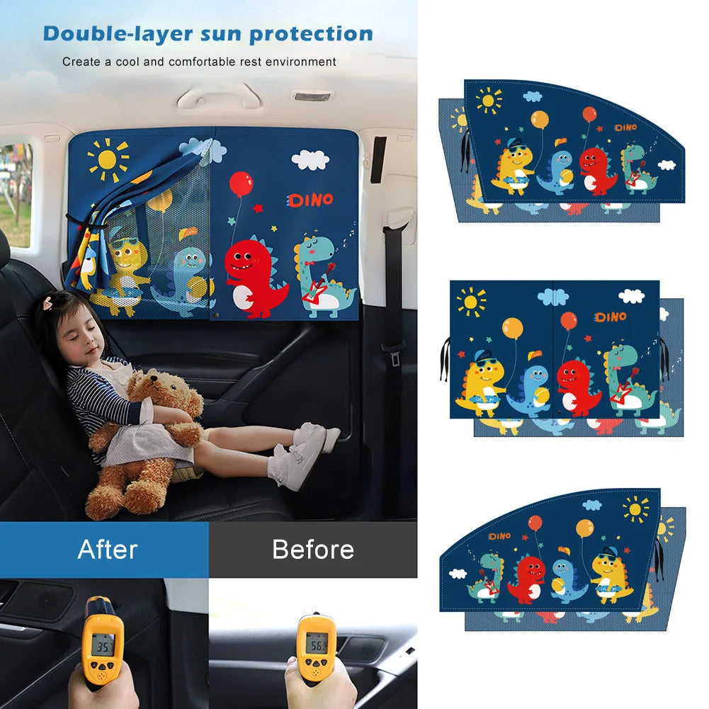 Magnetic Car Window Sunshade with Mosquito Net