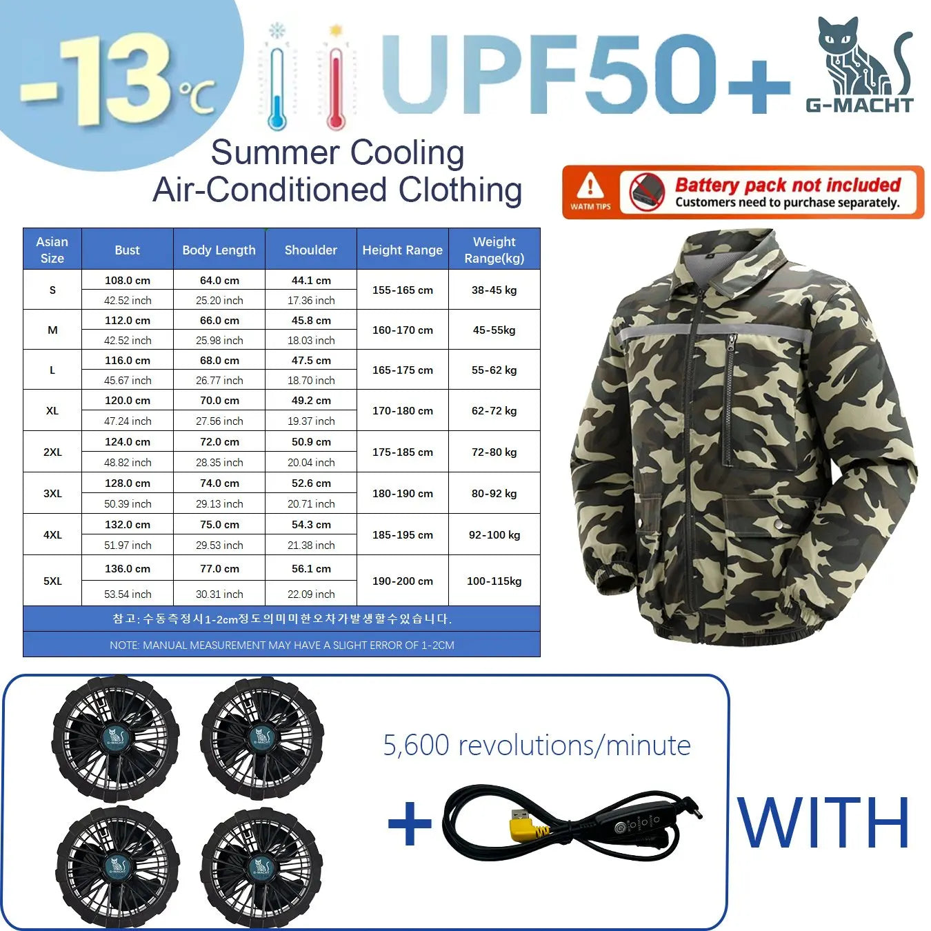 G-MACHT 4-Fan Cooling Jacket — Ultralight Air Conditioning Wear