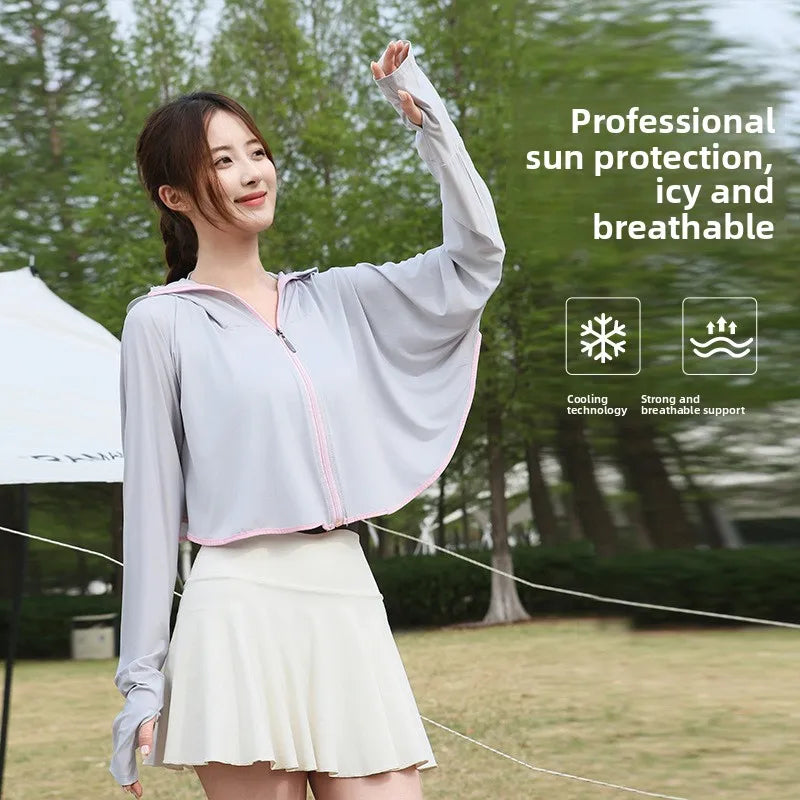 Ice Silk Hooded Sun Jacket — Full UV Protection with Face Cover