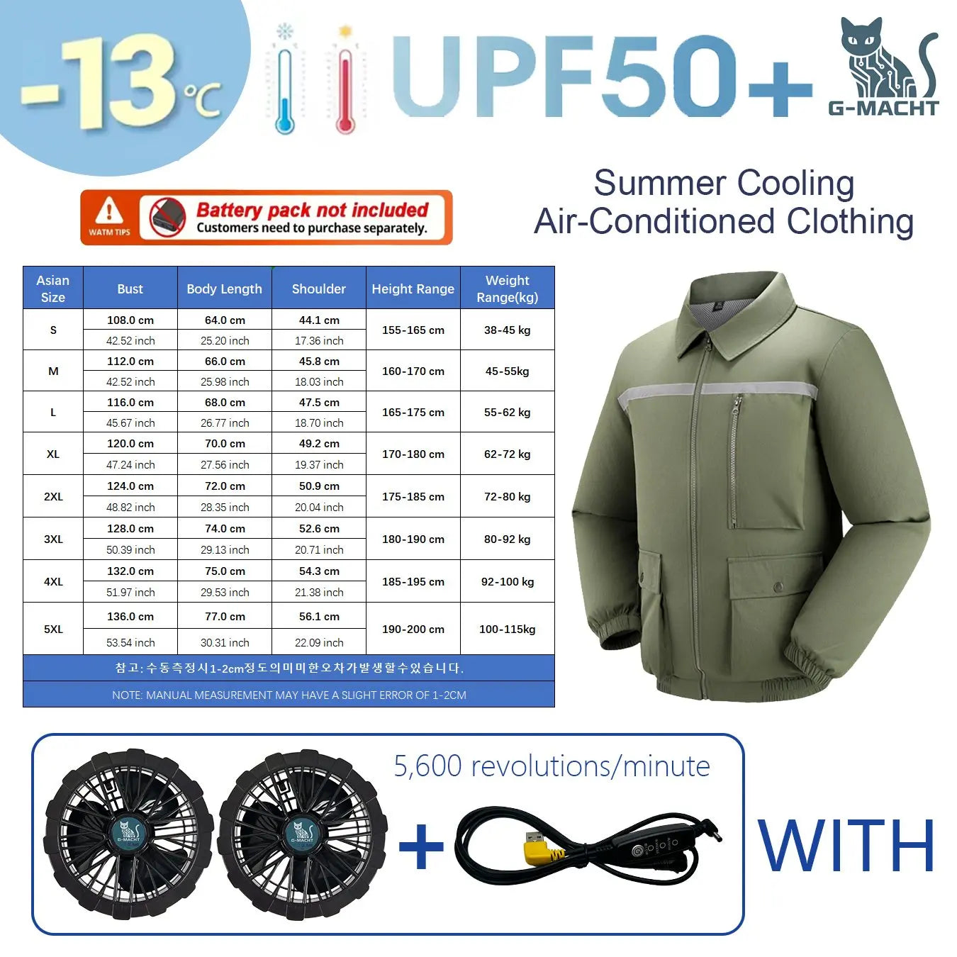G-MACHT 4-Fan Cooling Jacket — Ultralight Air Conditioning Wear