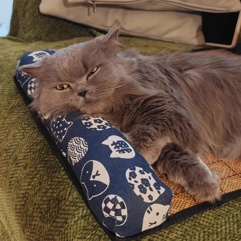 Natural Rattan Weave Cooling Mat for Cats & Dogs