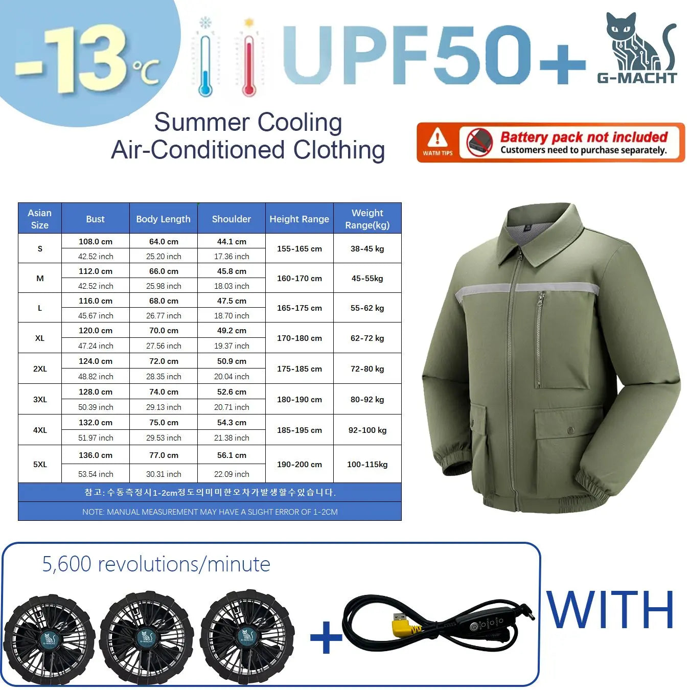 G-MACHT 4-Fan Cooling Jacket — Ultralight Air Conditioning Wear