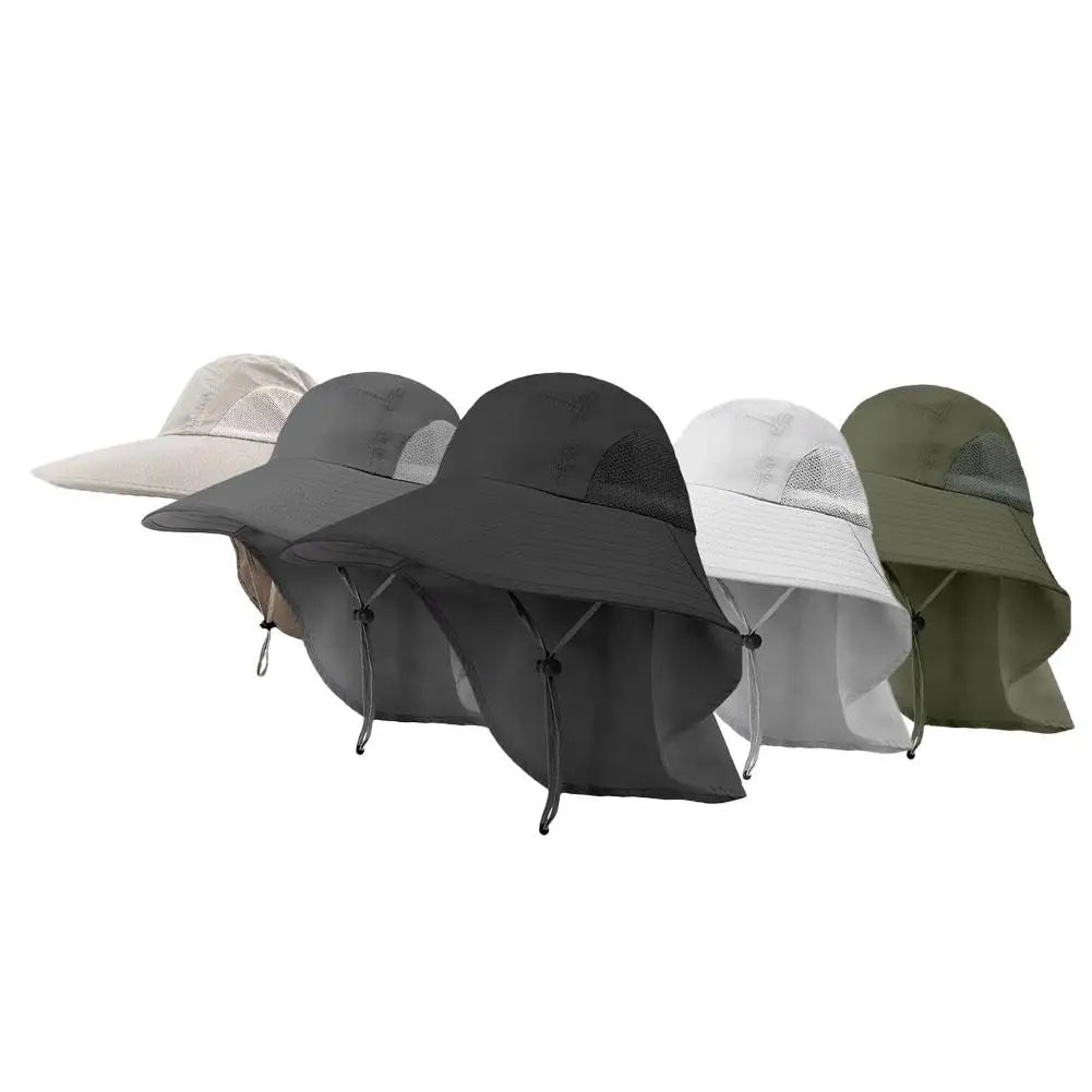 Wide Brim Sun Hat with Neck Flap — UPF 50+ Protection