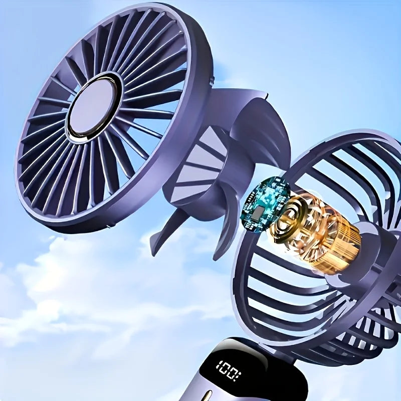 Portable Mini Fan — 6-Speed USB Rechargeable Handheld Fan
