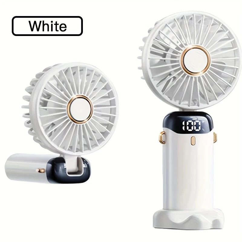 Portable Mini Fan — 6-Speed USB Rechargeable Handheld Fan