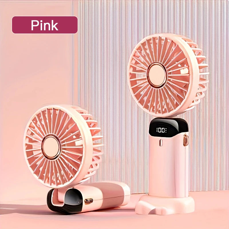 Portable Mini Fan — 6-Speed USB Rechargeable Handheld Fan