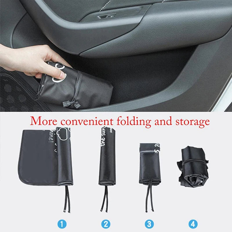 Magnetic Car Side Window Sunshade — Cute Cartoon Design for Kids
