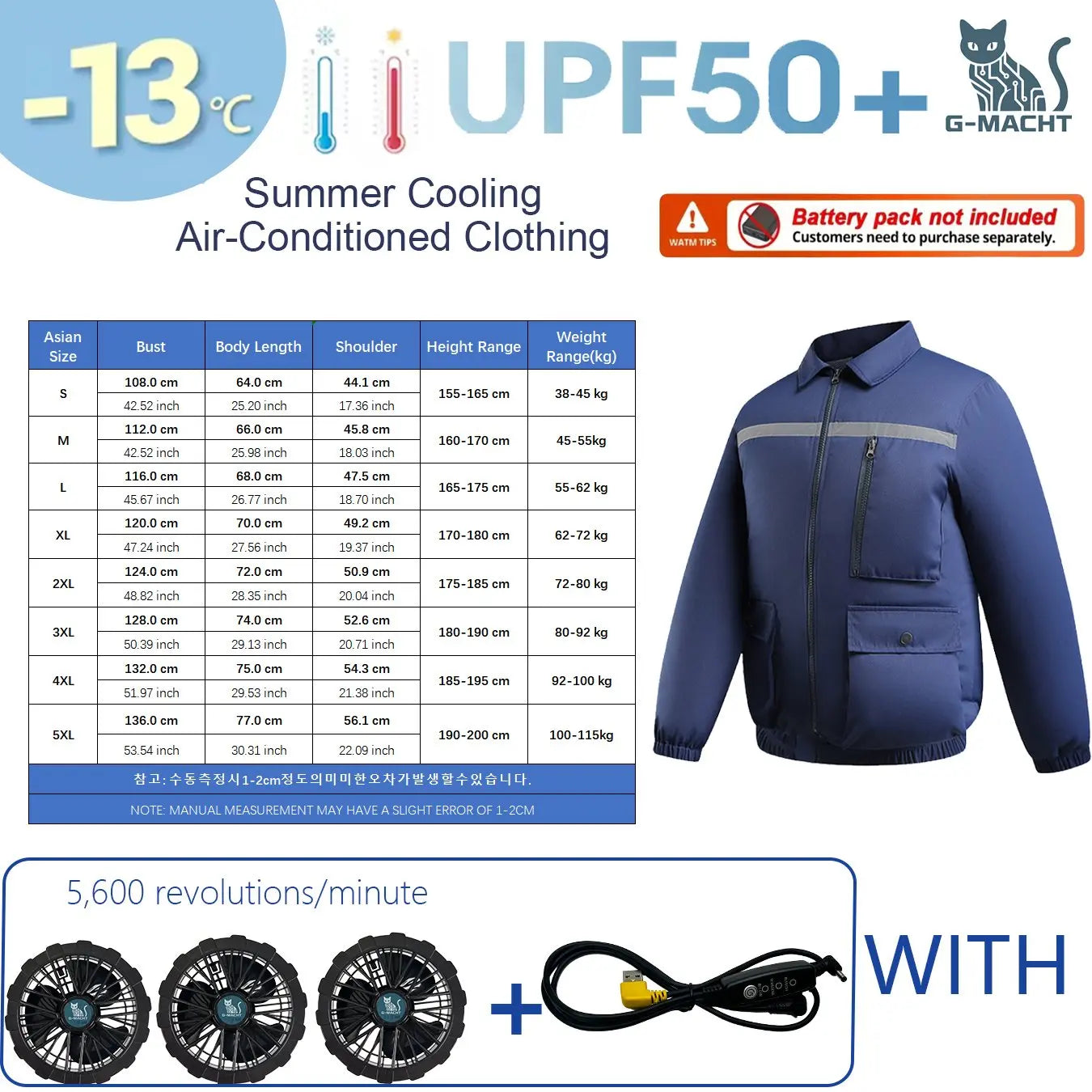 G-MACHT 4-Fan Cooling Jacket — Ultralight Air Conditioning Wear