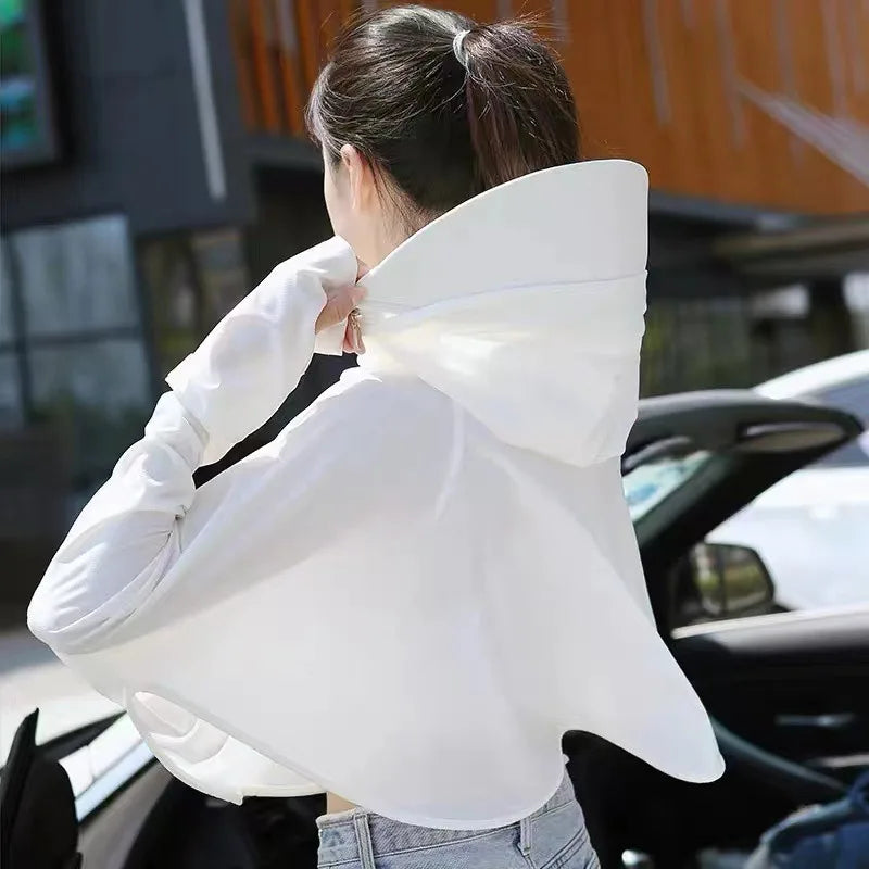 Ice Silk Hooded Sun Jacket — Full UV Protection with Face Cover