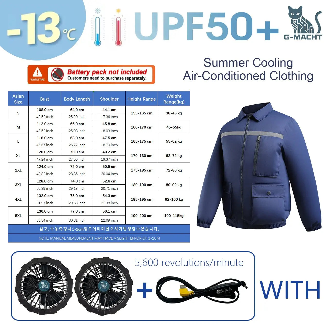 G-MACHT 4-Fan Cooling Jacket — Ultralight Air Conditioning Wear