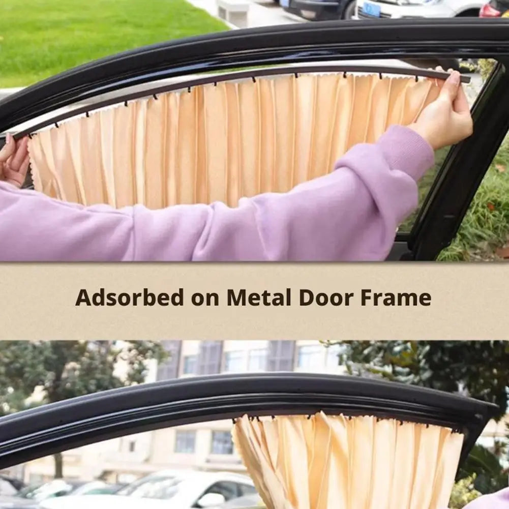 Automatic Telescopic Side Window Sunshade — Embedded Track System