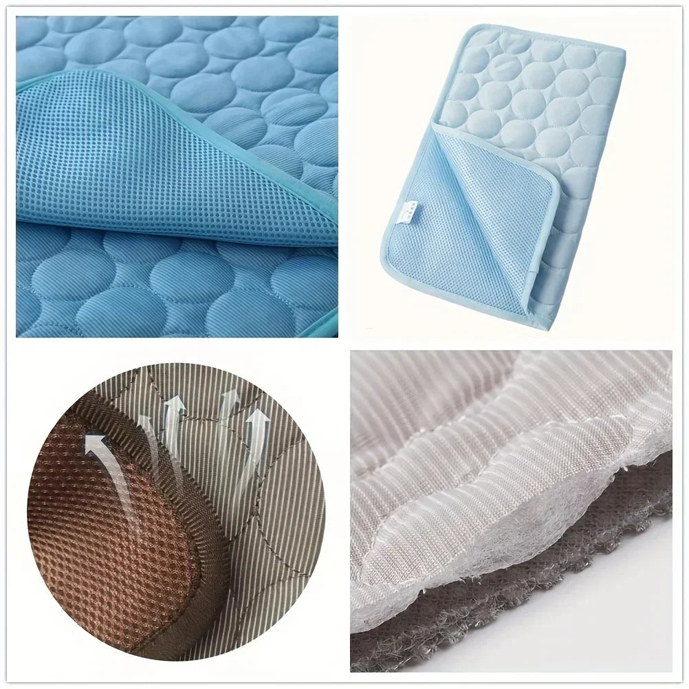 YEGBONG Cooling Pet Bed — Breathable Ice Silk Cushion