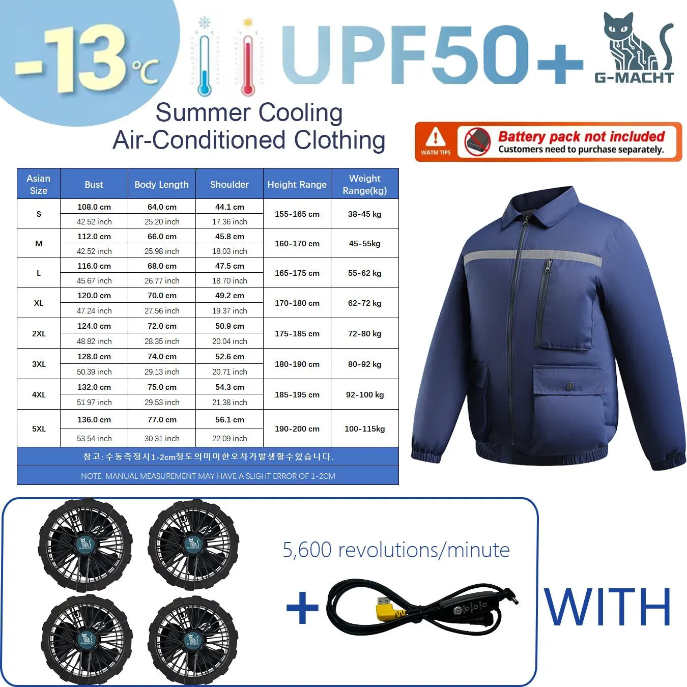 G-MACHT 4-Fan Cooling Jacket — Ultralight Air Conditioning Wear