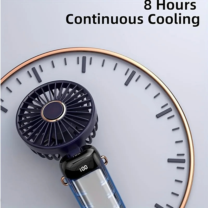 Portable Mini Fan — 6-Speed USB Rechargeable Handheld Fan