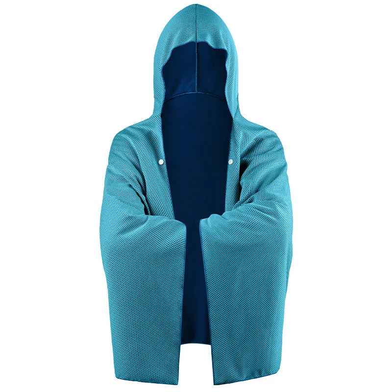 4-in-1 Cooling Hooded Poncho — Instant Cool-Down Wrap