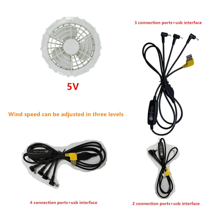 Replacement Fan for Cooling Workwear — 3-Speed USB Connection