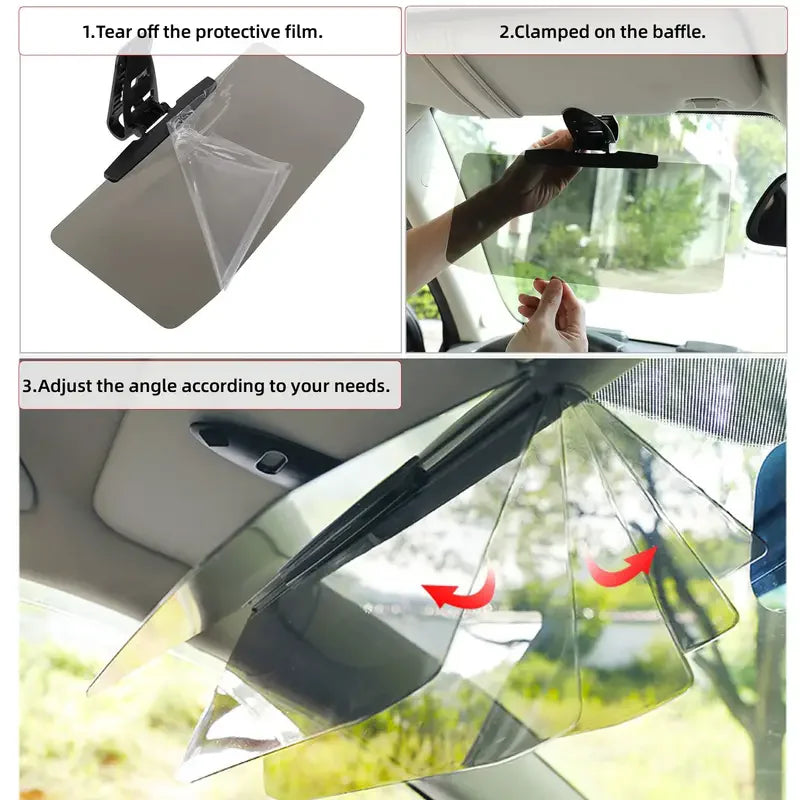 Car Anti-Glare Mirror Sunshade — UV & Strong Light Protection