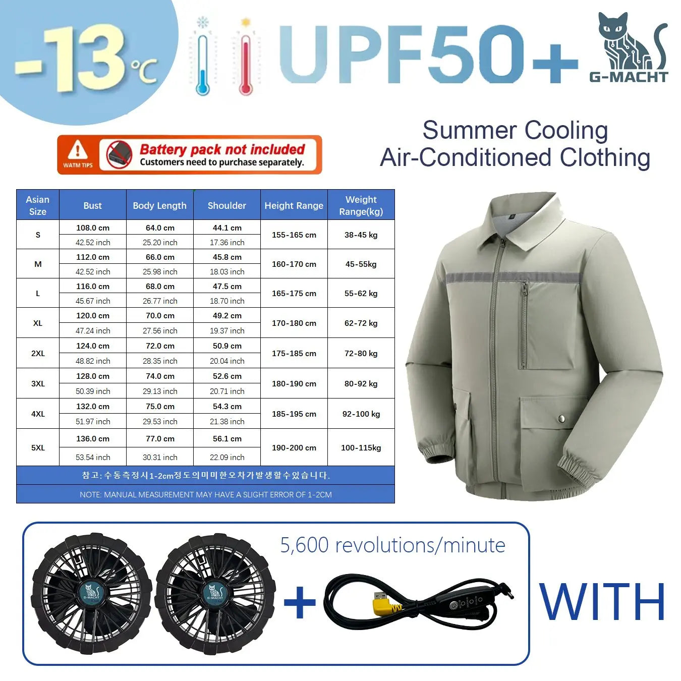 G-MACHT 4-Fan Cooling Jacket — Ultralight Air Conditioning Wear