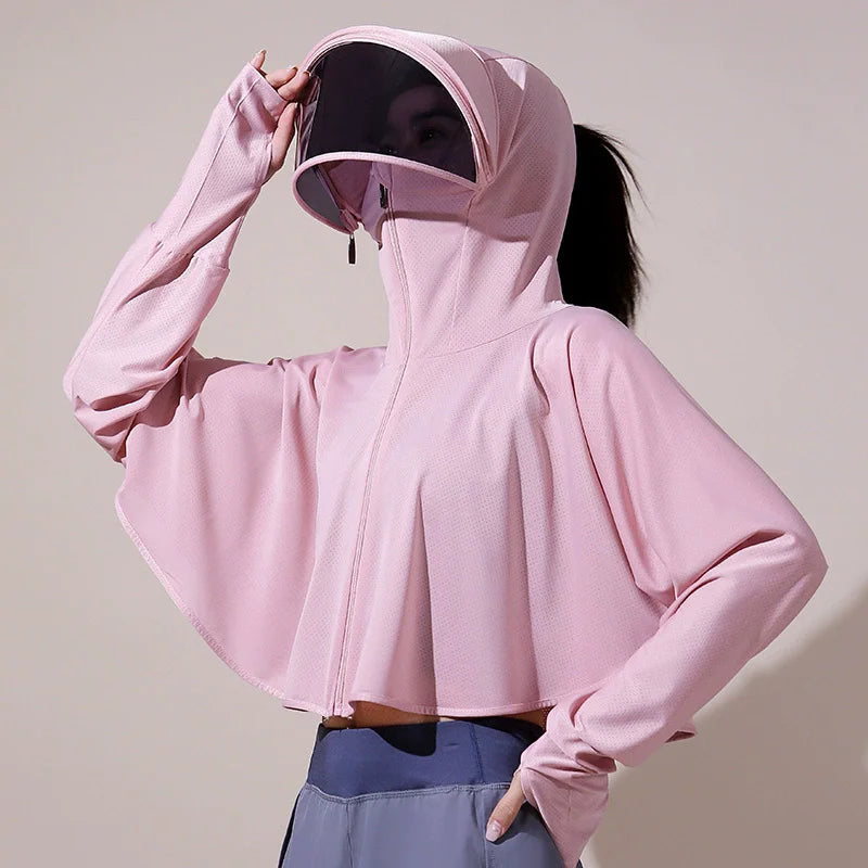 Ice Silk UV Protection Sun Cape — Lightweight Summer Cover-Up