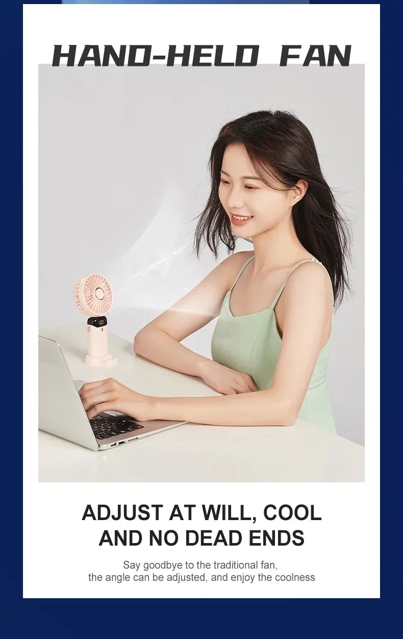 OIMG 5-Speed Neck Fan with LED Display & Phone Stand