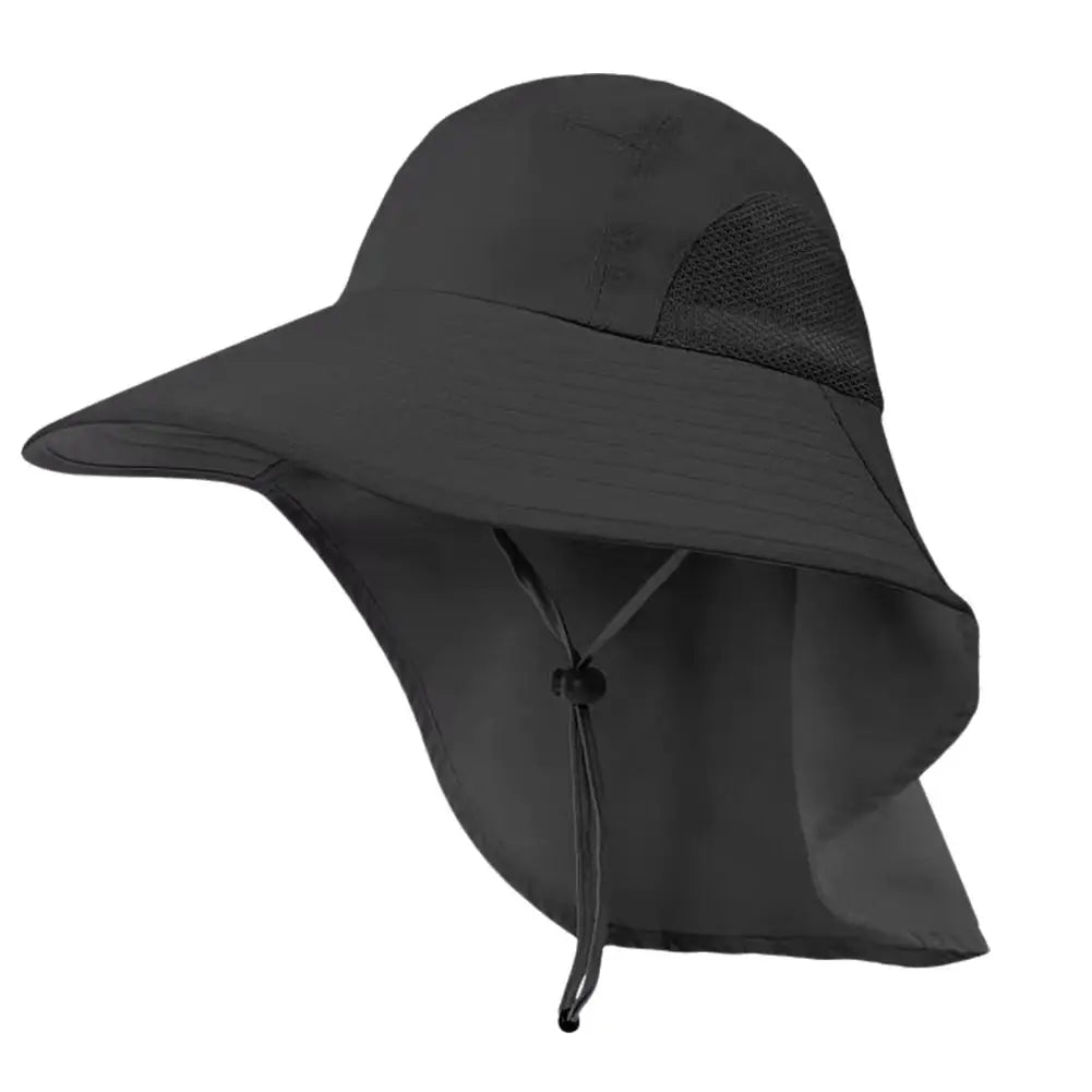 Wide Brim Sun Hat with Neck Flap — UPF 50+ Protection