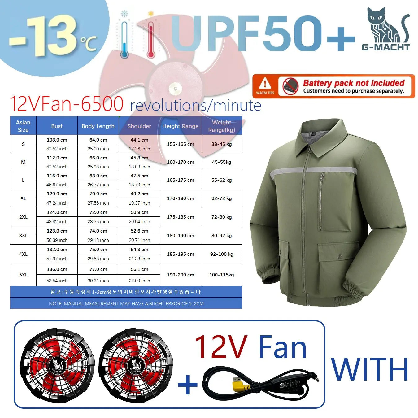 G-MACHT 4-Fan Cooling Jacket — Ultralight Air Conditioning Wear