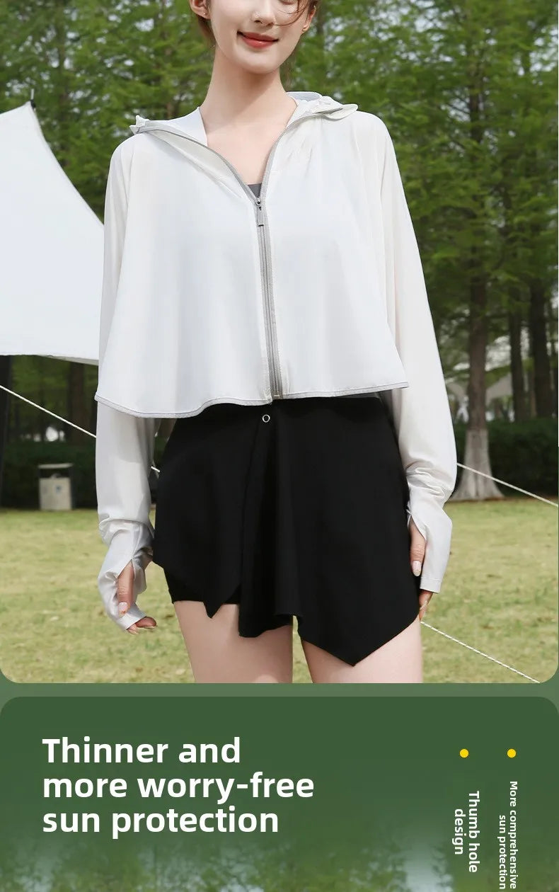 Ice Silk Hooded Sun Jacket — Full UV Protection with Face Cover