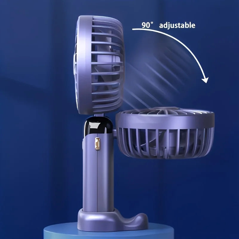Portable Mini Fan — 6-Speed USB Rechargeable Handheld Fan