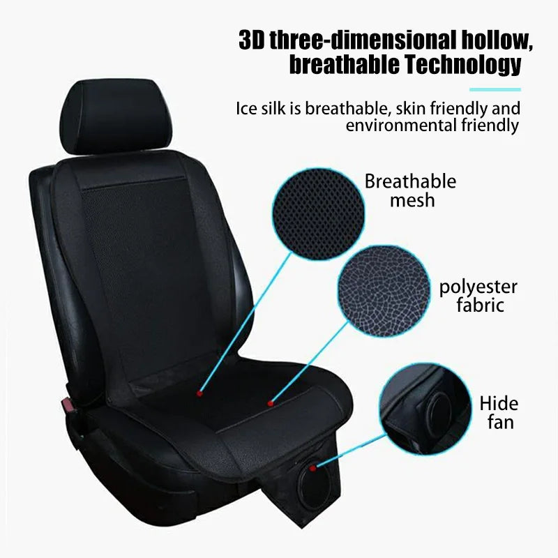 HulitTop 8-Fan Ventilated Car Seat Cushion — DC 12V