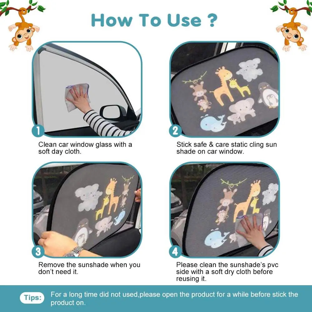 Universal Car Side Window Sunshade — UPF 50+ for Kids & Pets