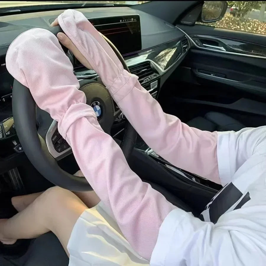 UV Protection Arm Sleeves — Cooling Ice Silk for Sun Protection