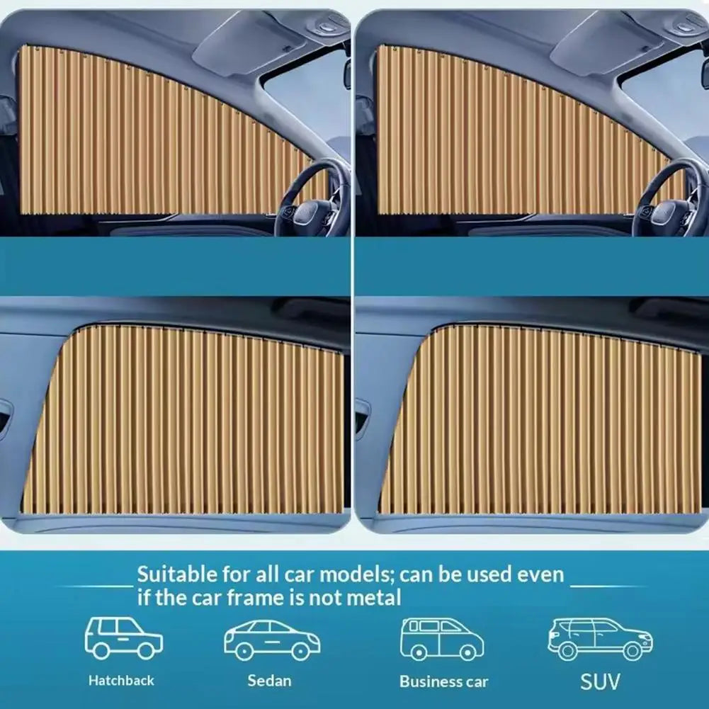 Automatic Telescopic Side Window Sunshade — Embedded Track System