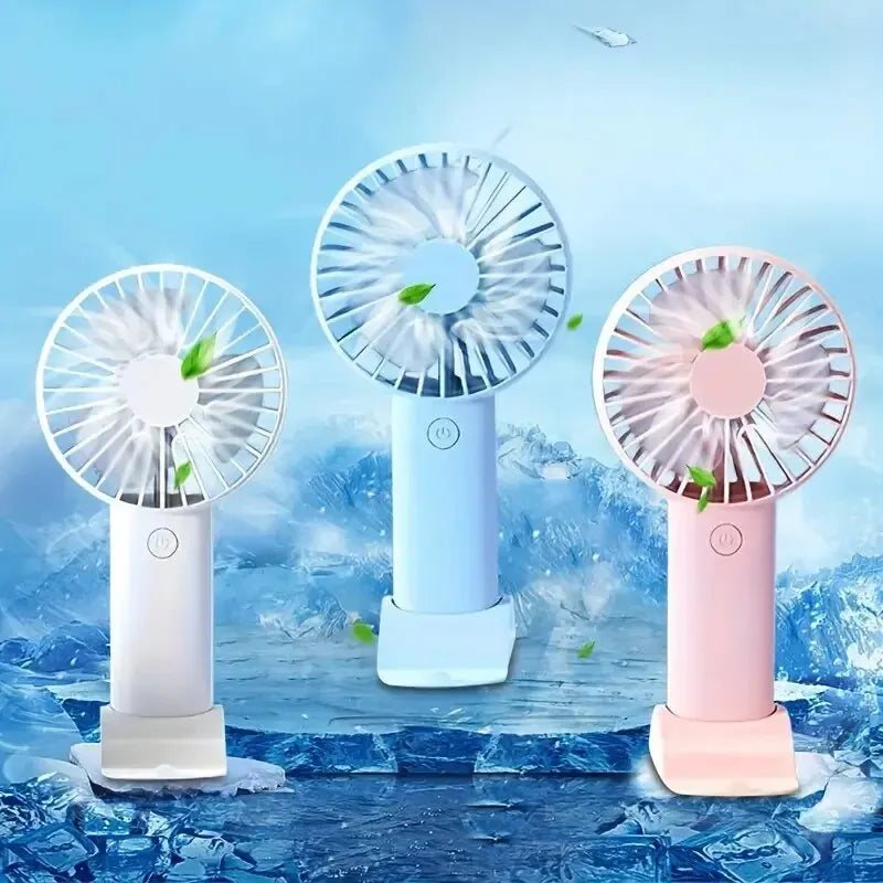 Mini USB Fan with Phone Holder — Handheld & Desktop 3-in-1